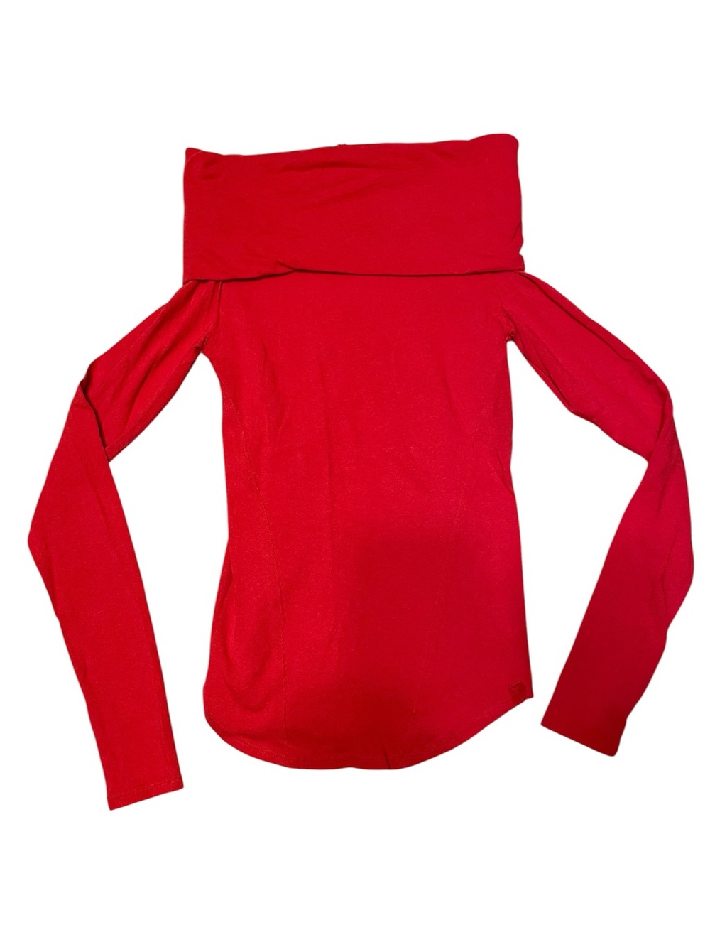 Free People Red Off-Shoulder Long Sleeve Top
